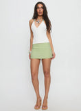 Vibe Check Bead Detail Cross Front Top White