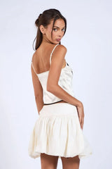 Emery White Satin Lace Cami Top