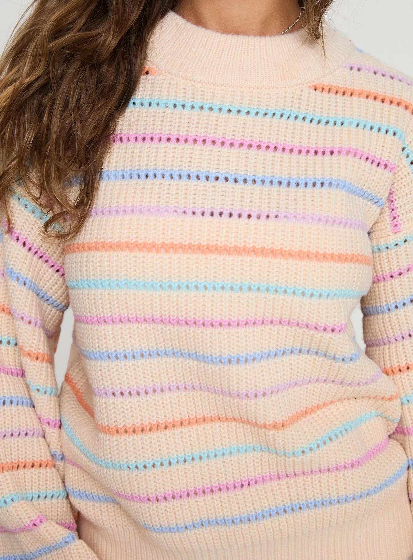 Harmony Balloon Sleeve Knit Sweater Multi