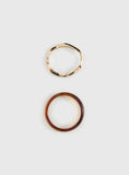 Want Your Love Resin Cuff Set Gold Brown