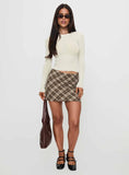 Point Of View Mini Skirt Brown Check