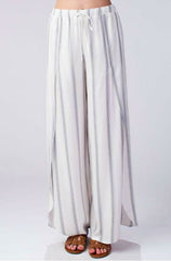 Amelia White Striped Drawstring Pants