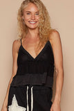 Luv Black V Neck Tank Top