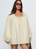 Preacher Playsuit White Check Curve
