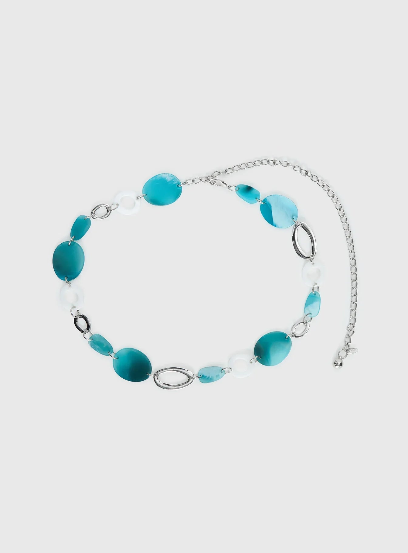 Felon Beaded Chain Belt Blue Silver