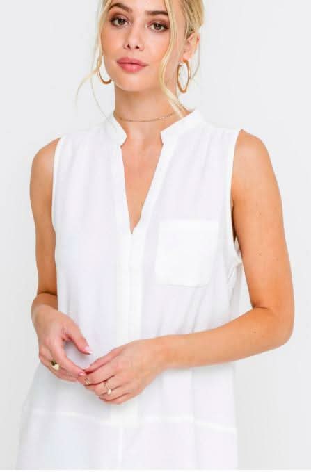 Lush Emma White Sleeveless Shift Dress