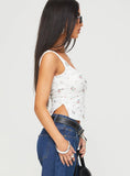 Rehna Top White Floral