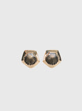 For The Thrill Shell Earrings Gold Brown