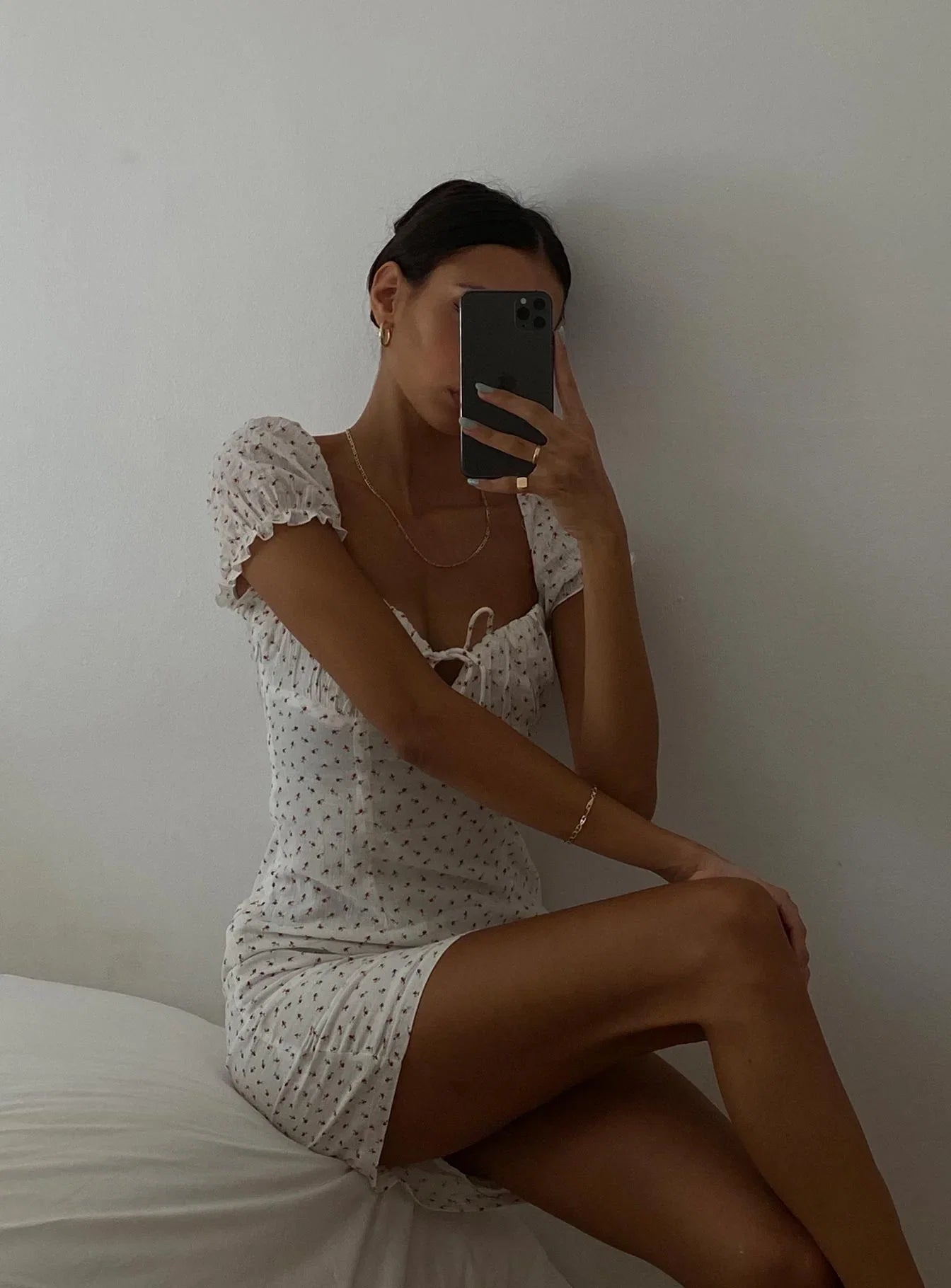 Natalina Mini Dress White Red