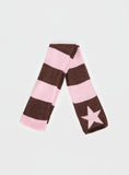 Abelia Star Graphic Scarf Brown Pink Stripe