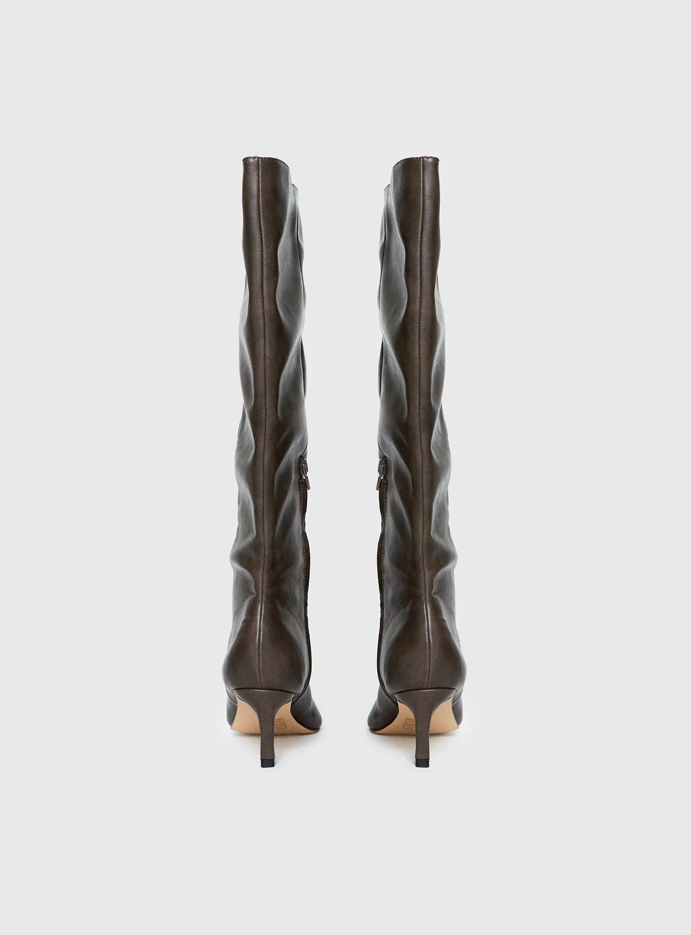 Aminah Knee High Boots Charcoal