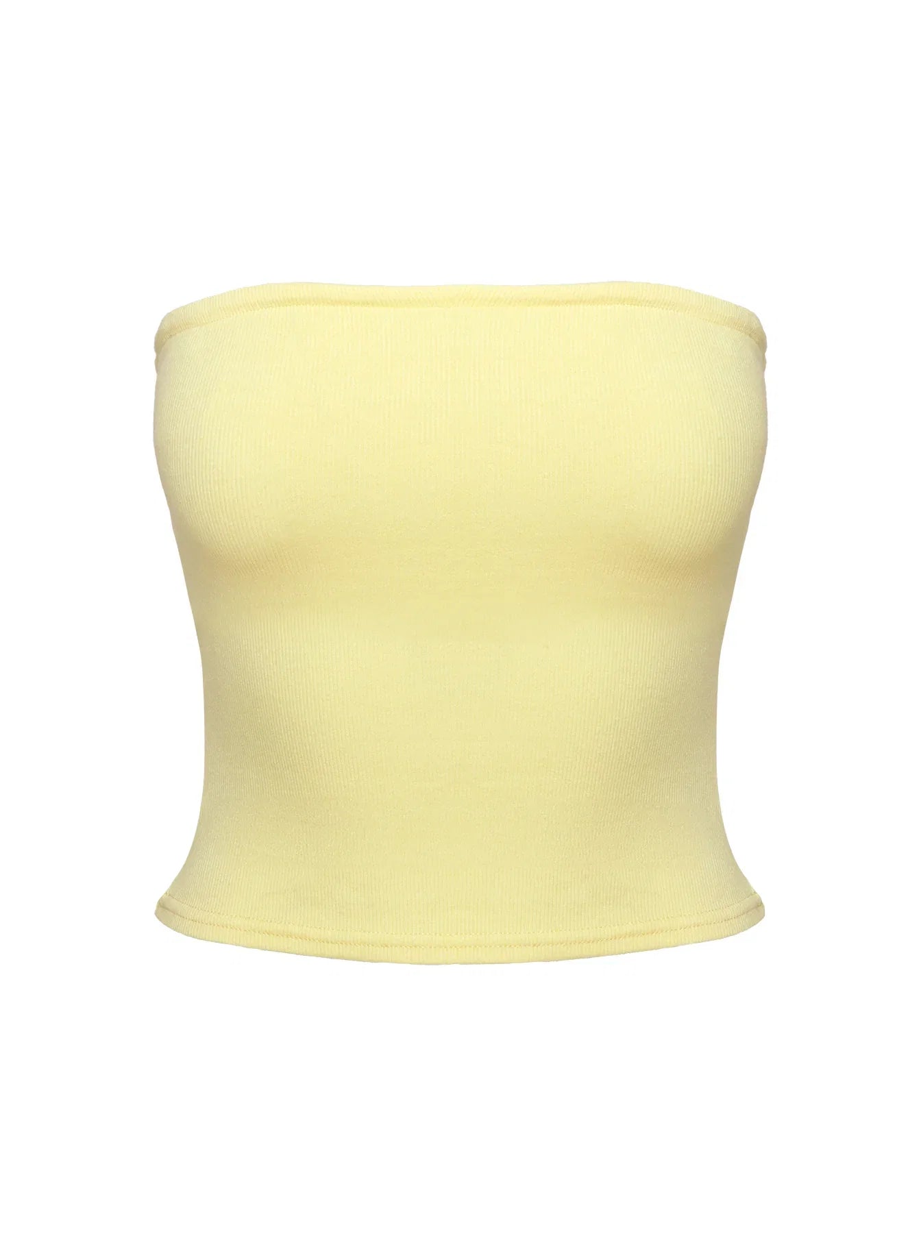 Baseline Strapless Rib Top Yellow