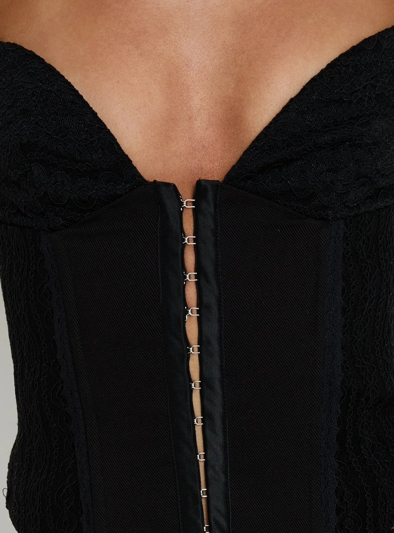 Francee Lace Corset Top Black