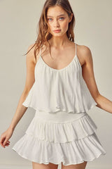 San Antonio White Ruffle Romper