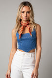 Clara Denim Corset Crop Top