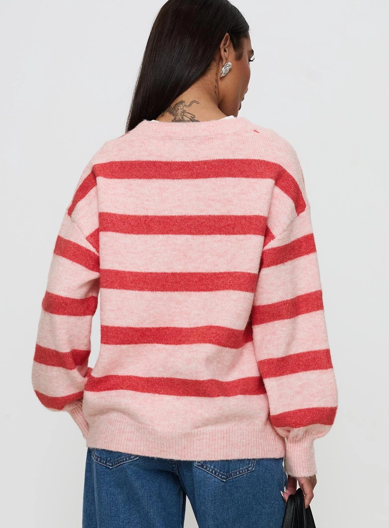 Ryanna Sweater Pink Red Stripe
