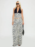 Paltrow Mid Rise Wide Leg Cargo Jeans Zebra
