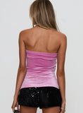 Strutter Strapless Top Velvet Pink