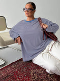 Marlah Long Sleeve Top Blue Stripe Curve