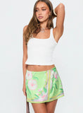 Provoke Mini Skirt Green Floral