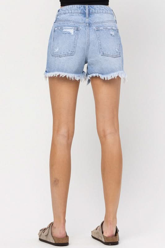 Feels Like Summer Cut Hem Denim Shorts