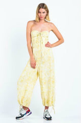 Porto Carra Snake Print Strapless Jumpsuit