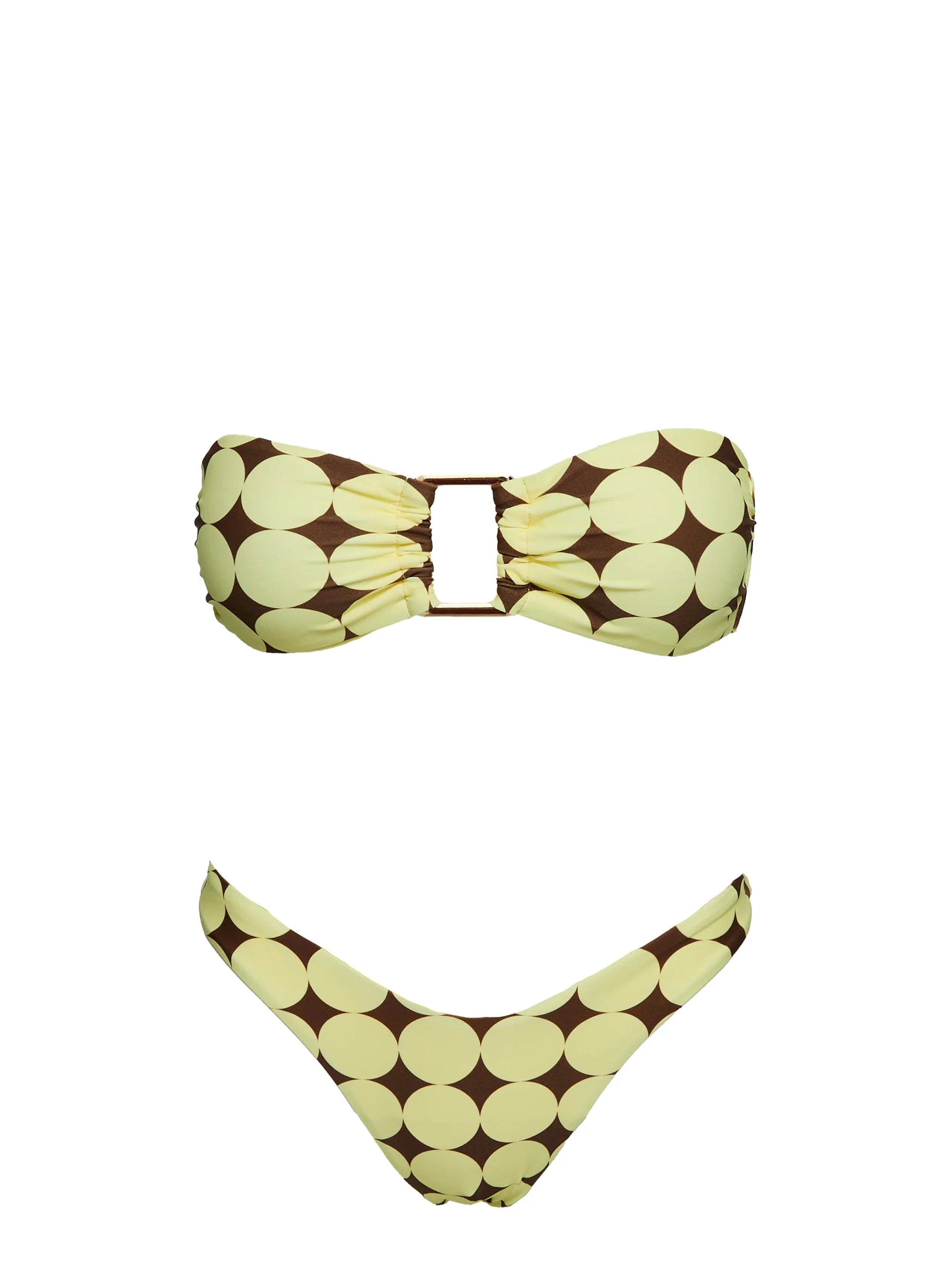 Calbira Cheeky Bikini Bottoms Yellow Geo