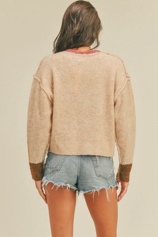 Joe Berry and Camel Colorblock Cardigan