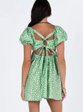 Let's Dance Mini Dress Green Floral