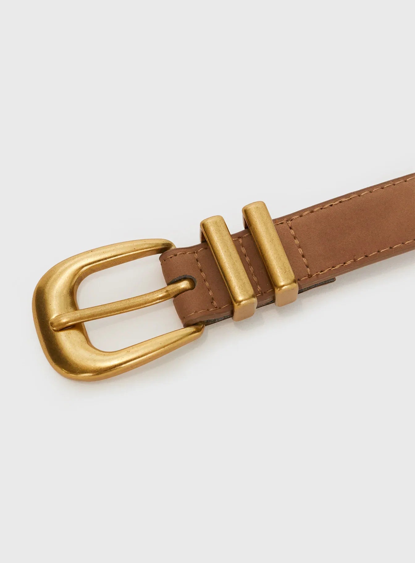 Duncani Faux Suede Belt Brown Gold