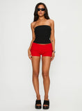Baseline Low Rise Rib Shorts Red