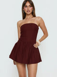 Evrae Strapless Playsuit Brown