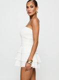 Sunkiss Frill Mini Dress White Broderie