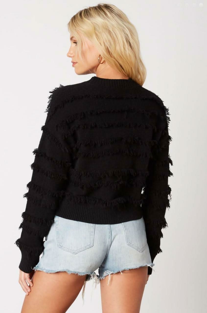 Hailey Black Fringe Sweater