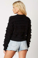 Hailey Black Fringe Sweater