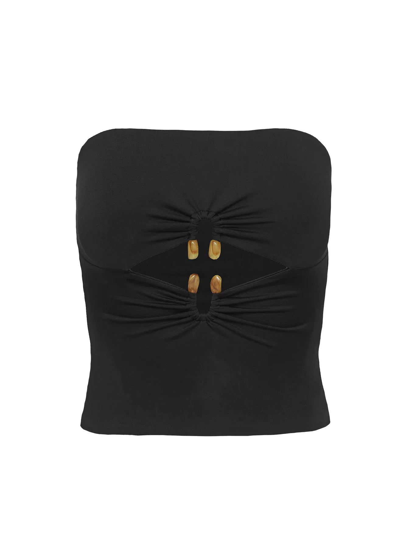 Turlock Cut Out Strapless Top Black