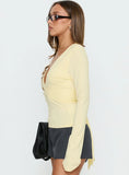 Madelon Long Sleeve Wrap Top Butter