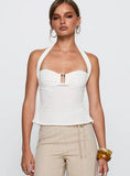 Isabetta Halter Top White