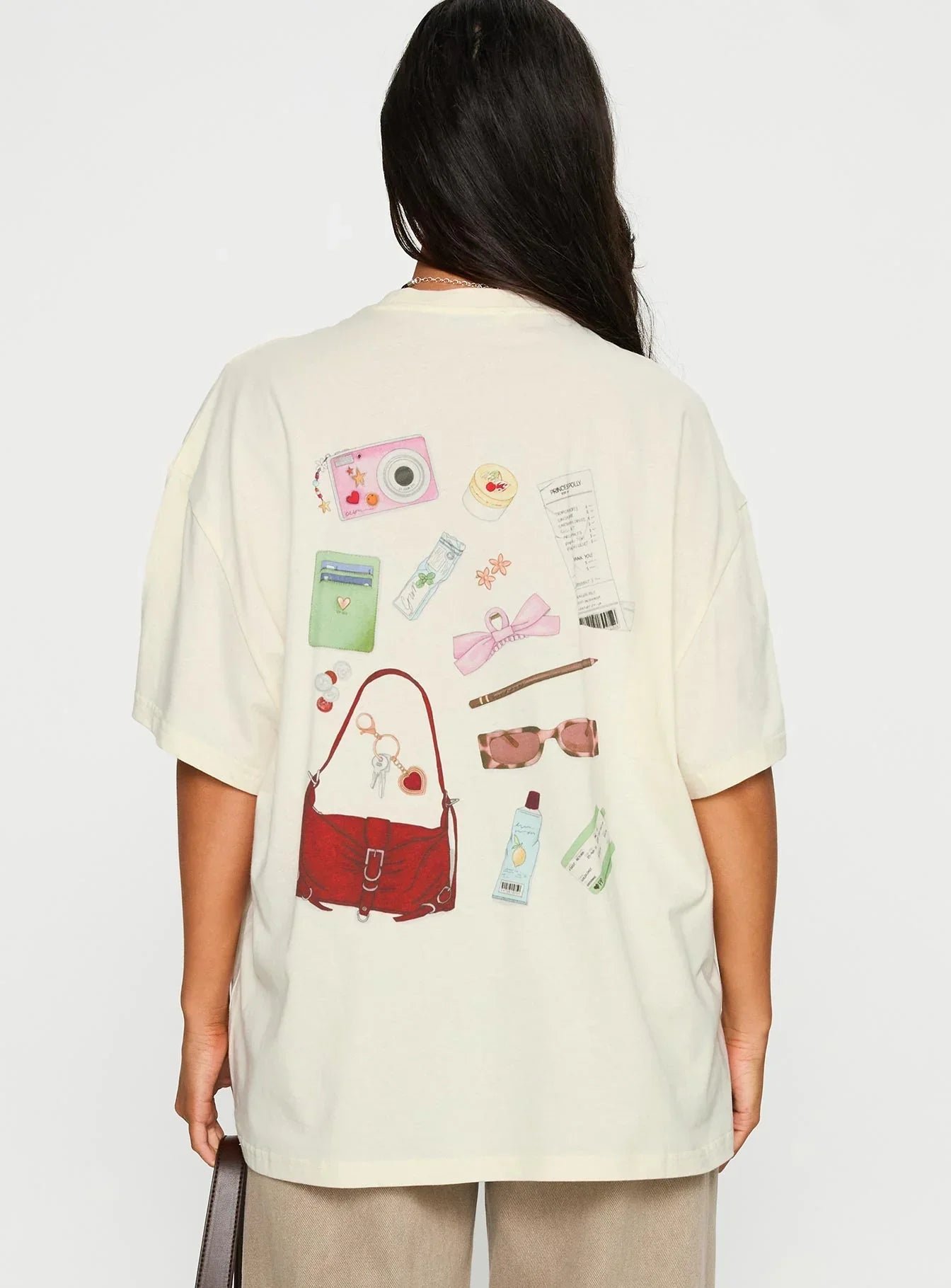 Whats In My Bag Graphic Tee Cream Multi