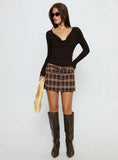 Strikes Again Skort Brown Check
