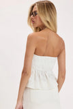 Briley White Eyelet Strapless Babydoll Top