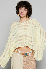 Carmen Yellow Oversized Sheer Sweater