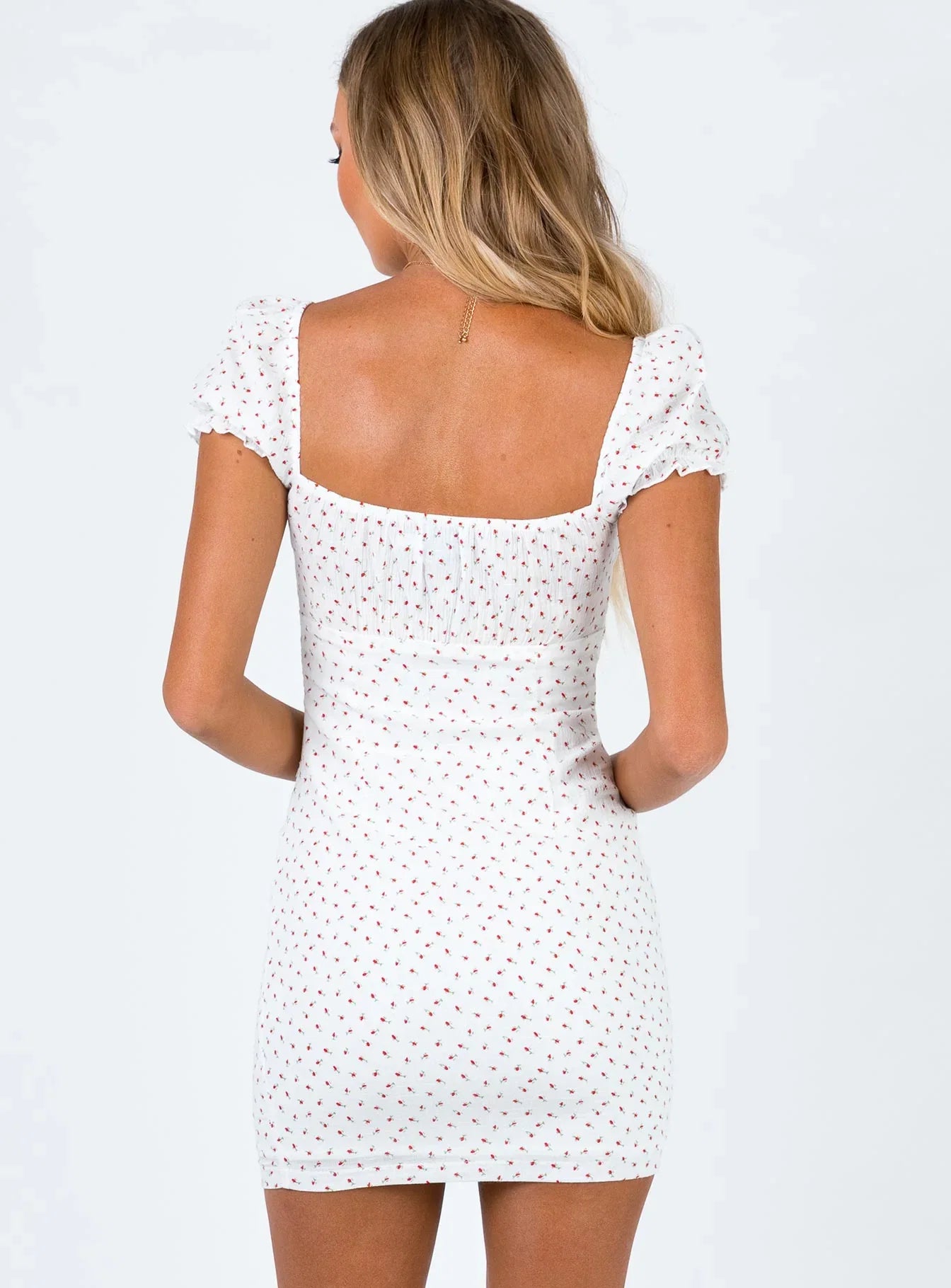 Natalina Mini Dress White Red