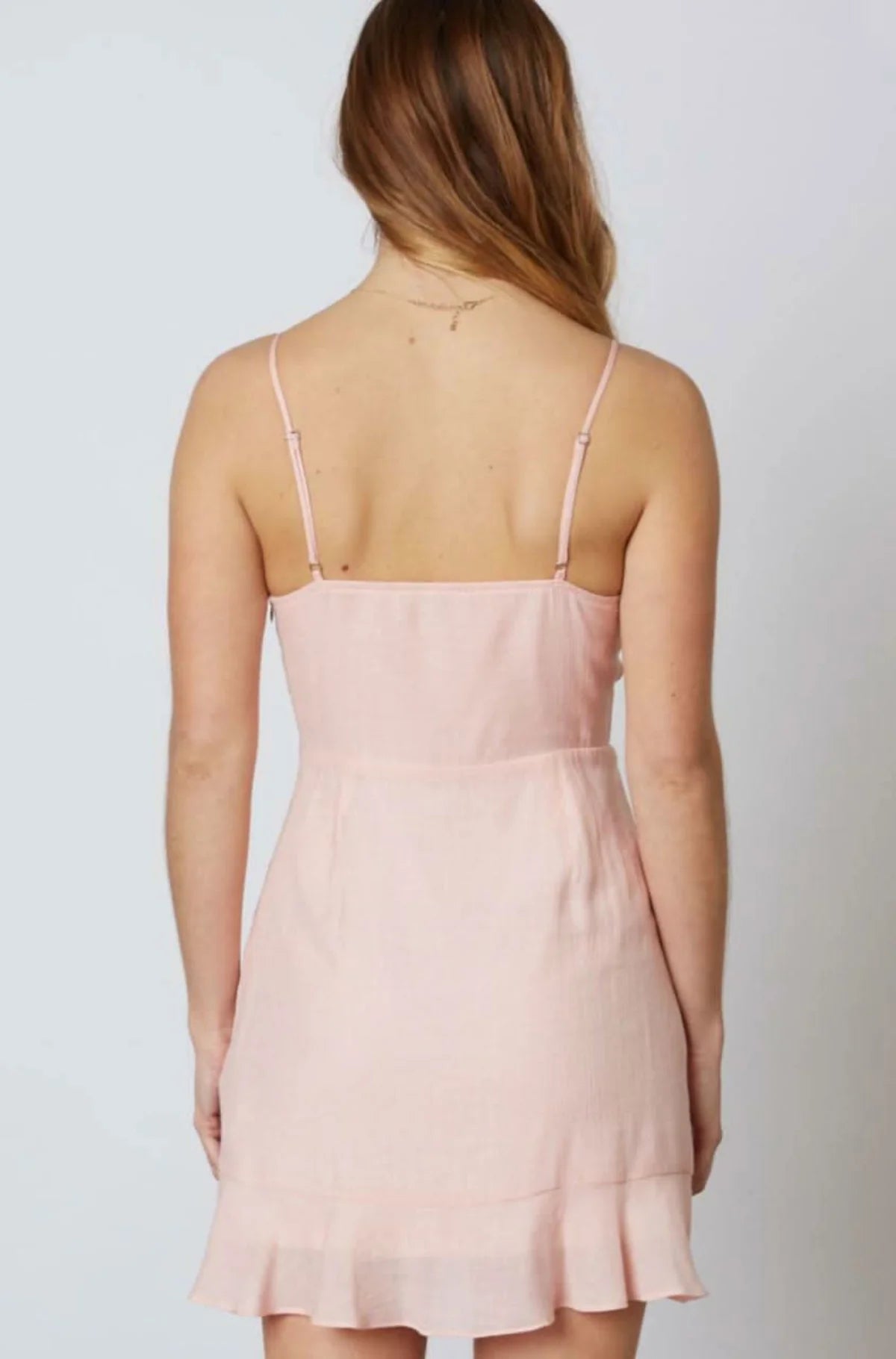 Tessa Blush Tie Front Mini Dress