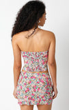Milan Pink Floral Strapless Corset Top