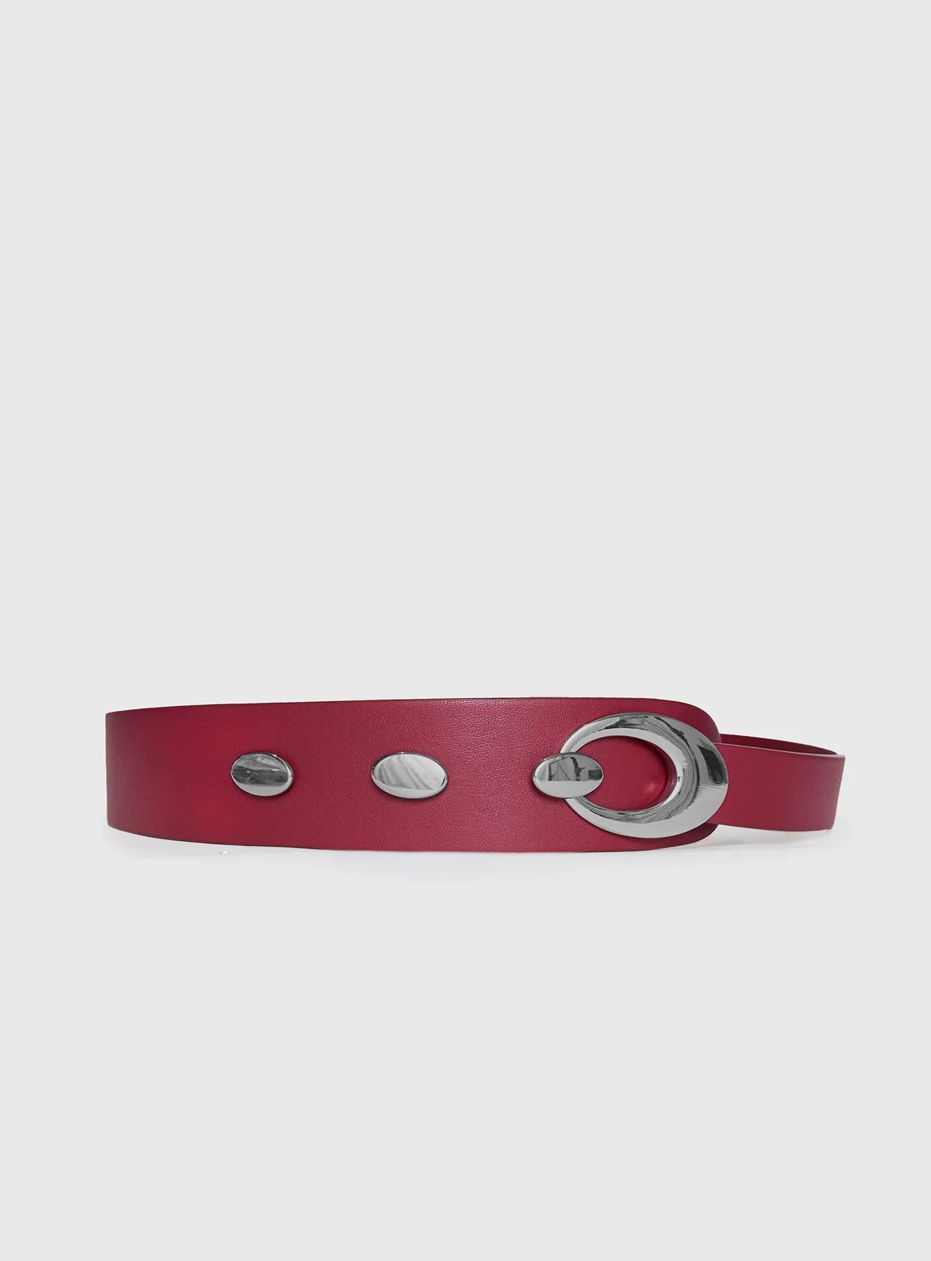Jaide Low Waist Belt Red Silver