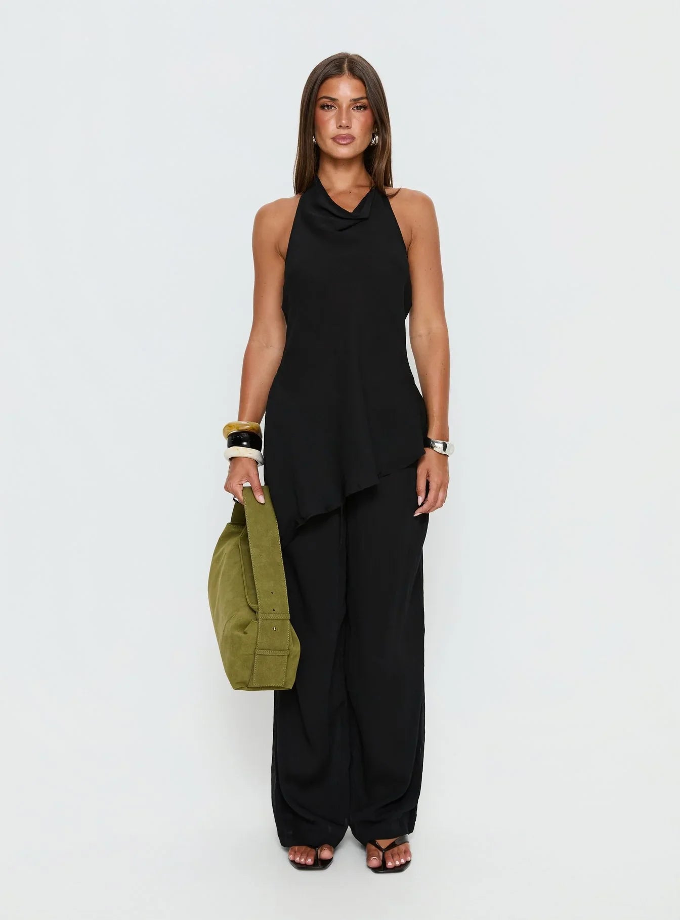 Emorisa Halter Longline Top Black