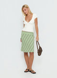 Lemon Twist Midi Skirt Green Stripe