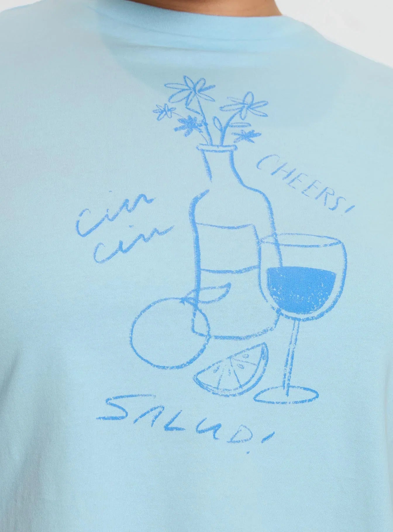 Cheers To You Tee Blue Curve