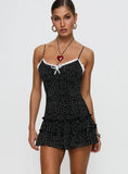 Yves Mini Dress Onyx Polka